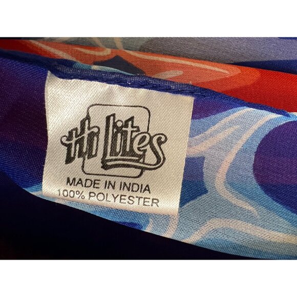 American Flag Patriotic Semi Sheer Striped Scarf Wrap Shawl - Hi Lites 72 x 43" - Picture 6 of 7